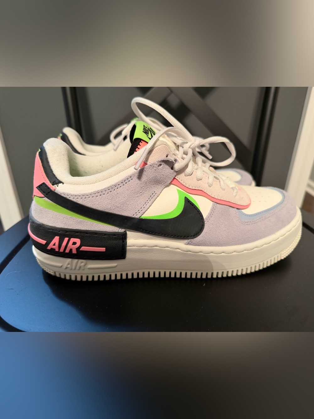 Nike Kids Low-Top Sneakers - White, Pink, Neon Green & Black